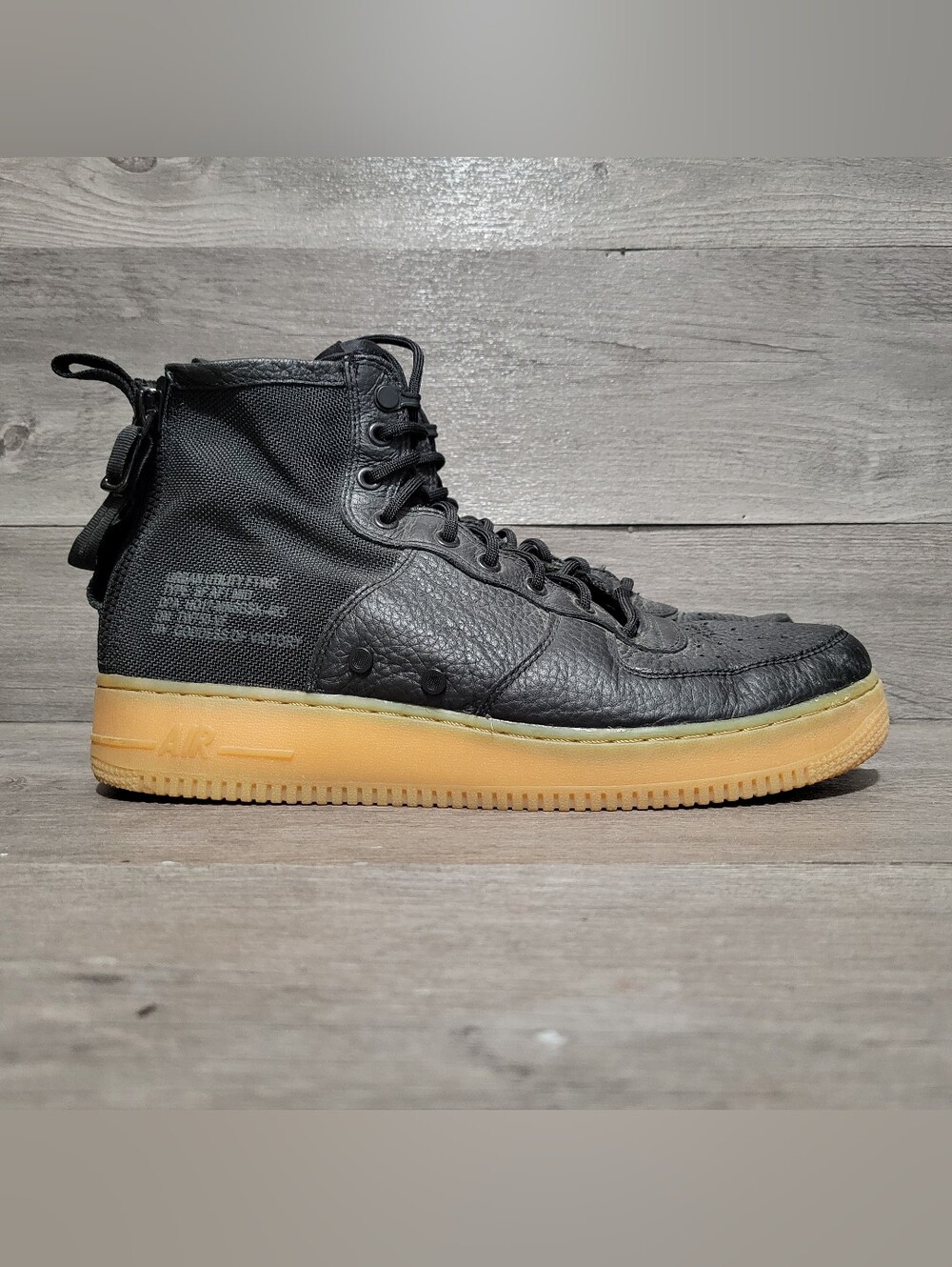 Nike Air Force 1 SF Mens Size 11.5 Mid Black Gum 917753-003 Shoes